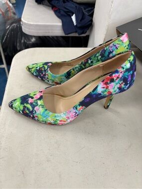 BCBGeneration Multicolor Floral Pointed Toe Heels